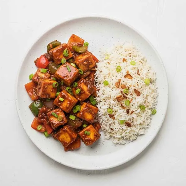 Tangara style Chilly Paneer & Vegetables with Garlic Fried Rice